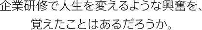 企業研修で人生を変えるような興奮を、覚えたことはあるだろうか。